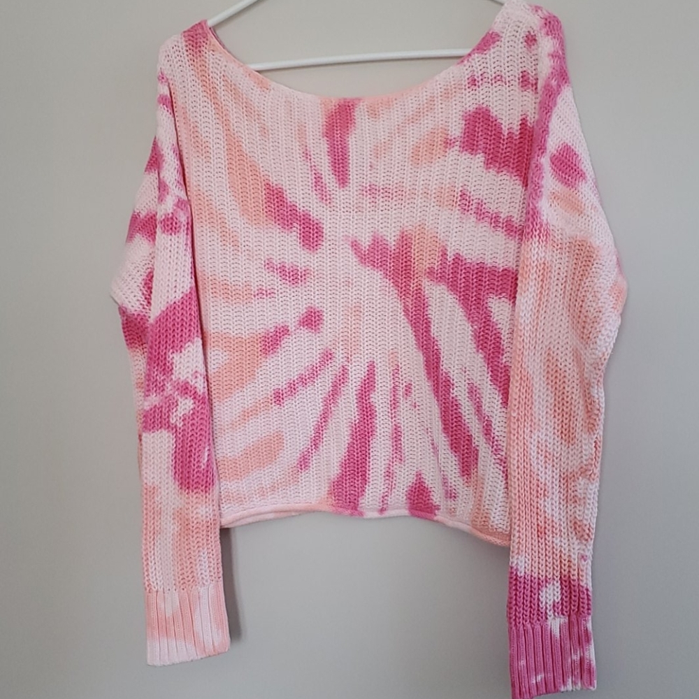 PINK Cropped Crew Sweater